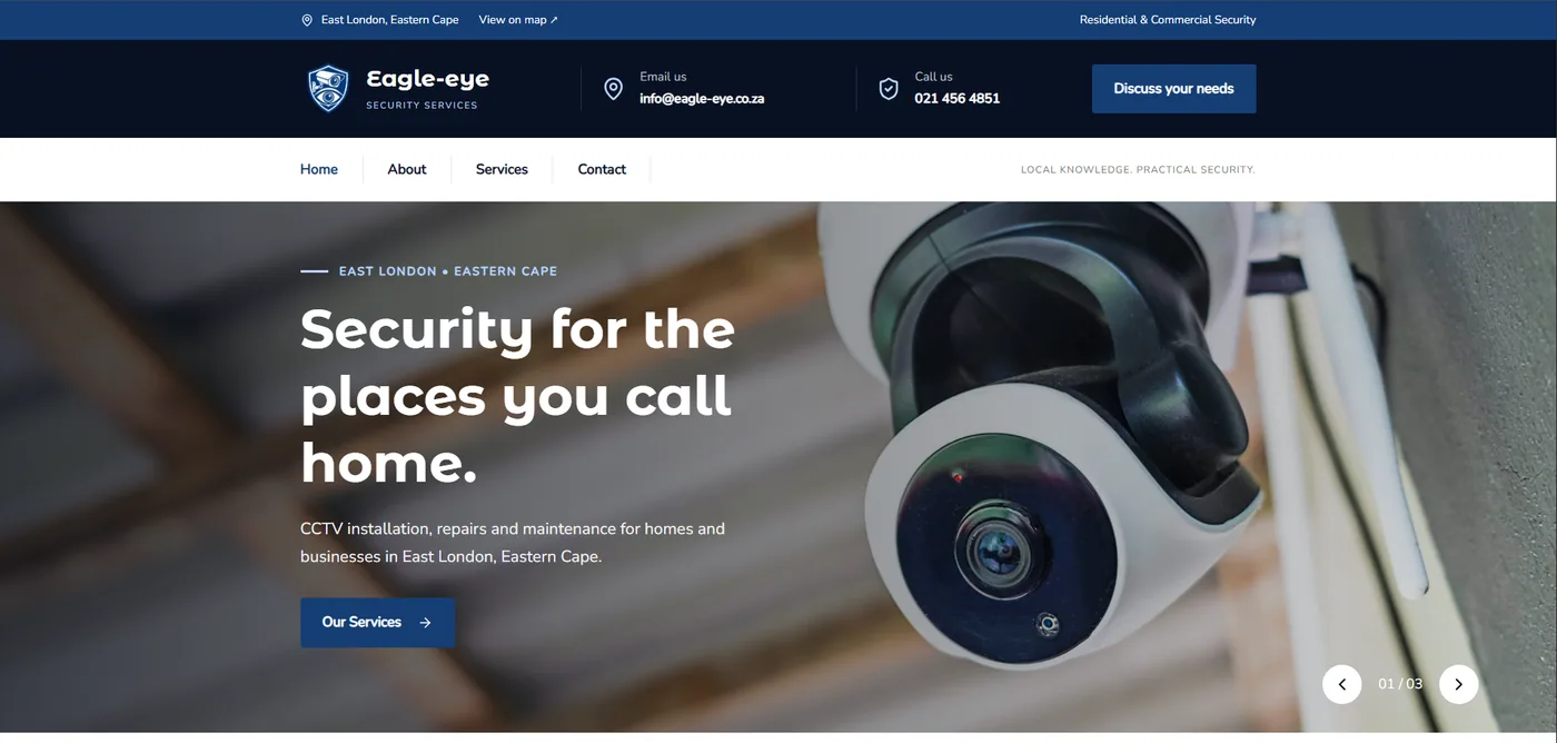 Eagle-eye Security Services website