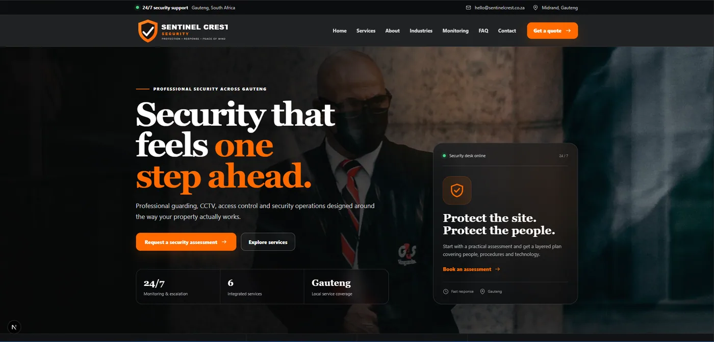 Sentinel Crest Security website